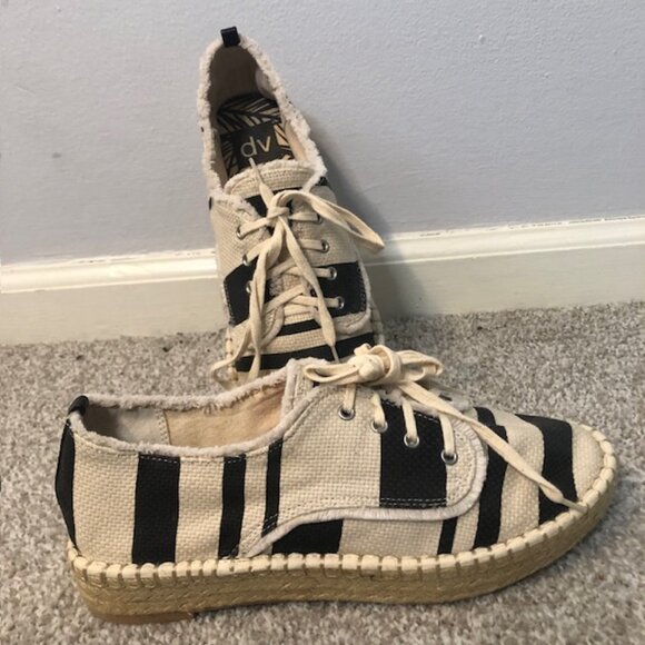 Striped Canvas Espadrille Sneakers - Size 9 - Picture 5 of 10